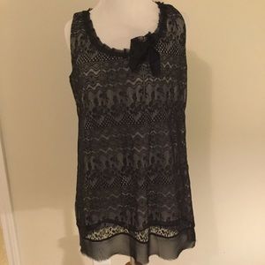 CAbi Emily Top lace overlay small